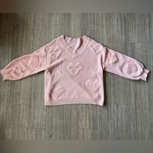SHEIN Pink Heart Textured Women's Sweater